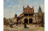 Seweryn Bieszczad, 1852 Jasło -1923 Krosno, Sukiennice Krakowskie przed restaracyą - 1885 r. olej, papier, płótno, 20,5 x 27 cm, sygn. i dat. p.d.: S.Bieszczad 1885. Obraz namalowany na zdjeciu z epoki z krakowskiego zakładu fotograficznego Ignacego Kriegera - unikat  (SDA - 5/2020) w. 6.000 / s. 6.500 PLN