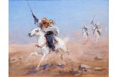 Czesław Wasilewski, 1875 Warszawa ? 1947 Łódź, Arabowie na pustyni - olej, płótno na kartonie, 31 × 40,5 cm w świetle ramy sygn. p. d.: Zygmuntowicz   (SDA - 5/2020 r.) w. 9.500 PLN / nie sprzedany !