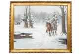 Wojciech Kossak, 1886 Kraków - 1955 tamże, Zimowy patrol - olej, płótno, 81 × 100,5 cm sygn. i dat. p. d.: Jerzy Kossak/19(?)7   (SDA - 5/2020) w.15.000 / s. 18.000 PLN